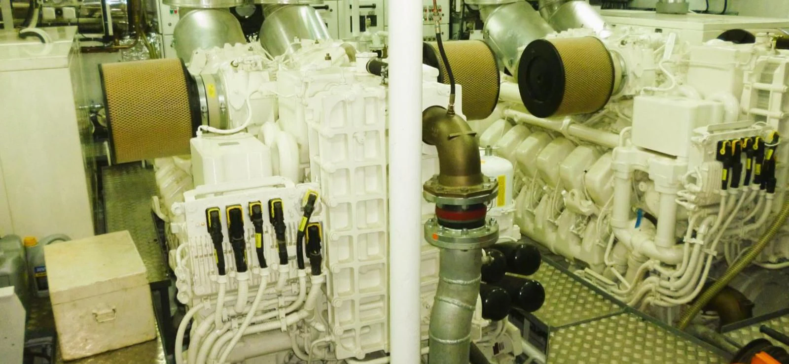 a large group of white tubes aboard AETEA Yacht for Sale