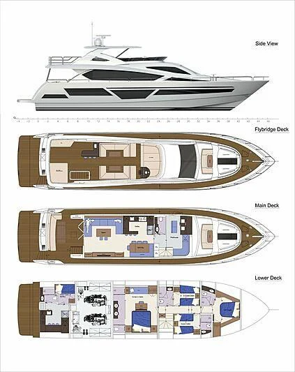 diagram, engineering drawing aboard UNA CAPRA Yacht for Sale