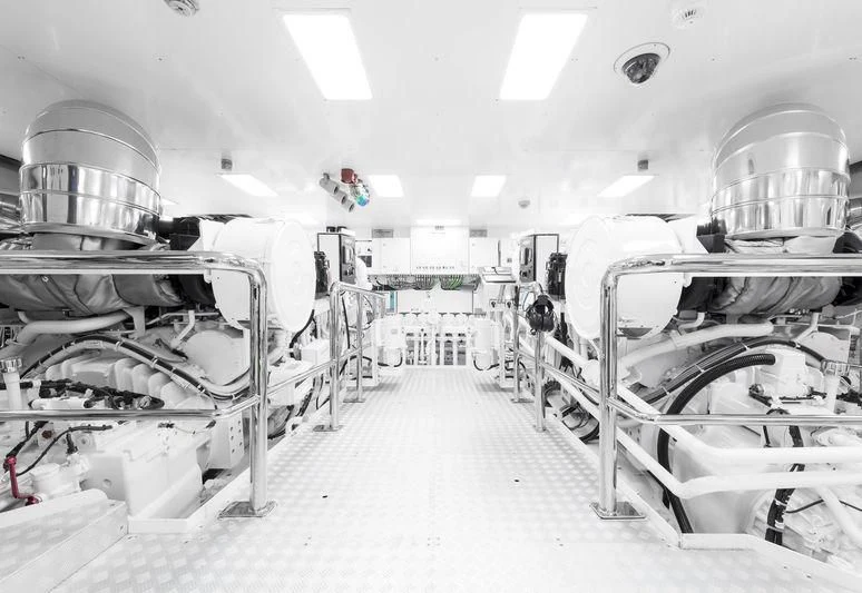 a room with machines and machinery aboard RASHA Yacht for Sale