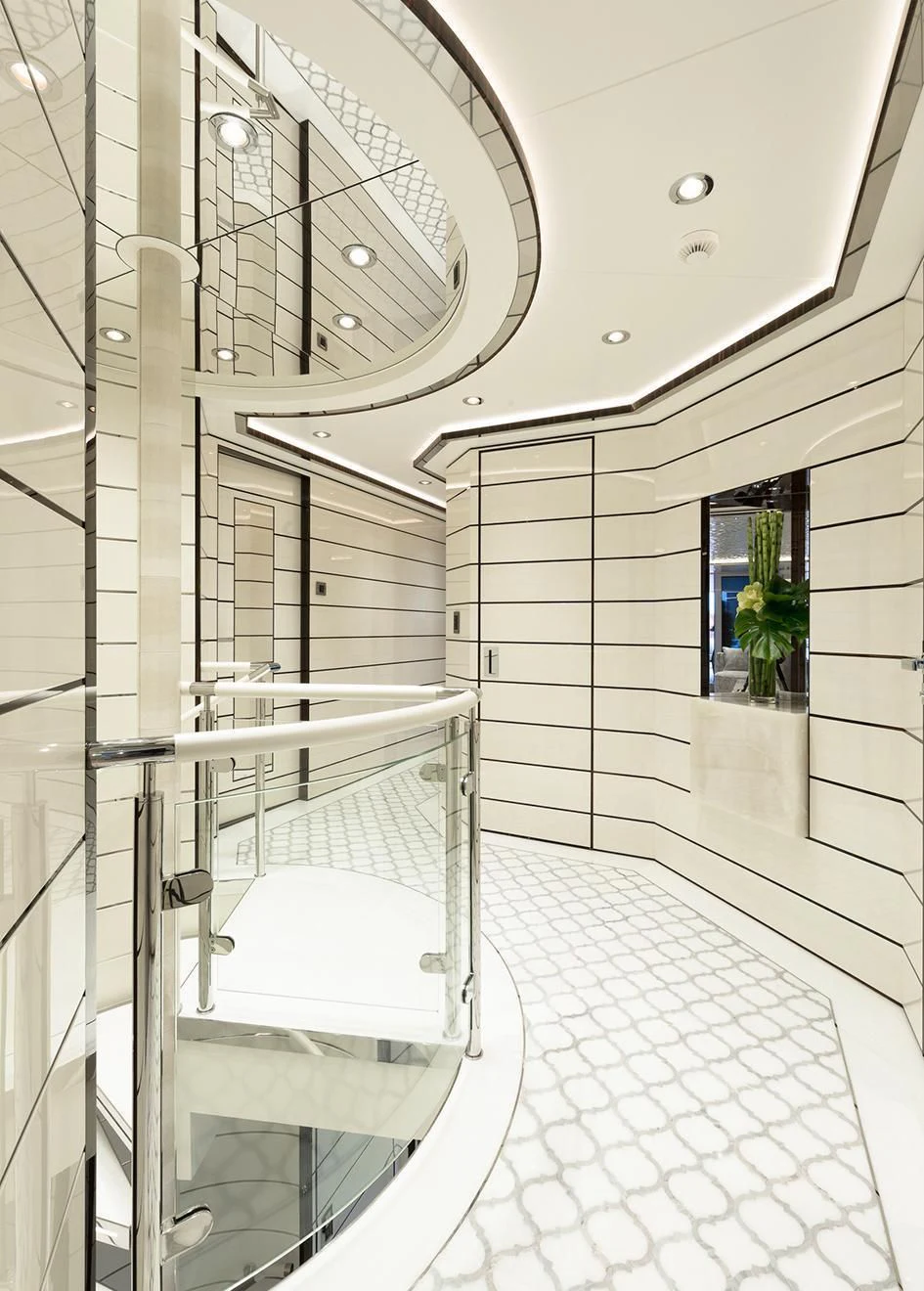 a bathroom with a large tub aboard RASHA Yacht for Sale