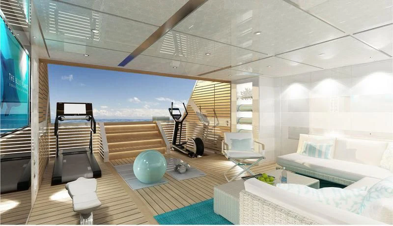 a room with a slide aboard RASHA Yacht for Sale