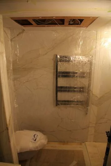a wall with a hole in it aboard RASHA Yacht for Sale