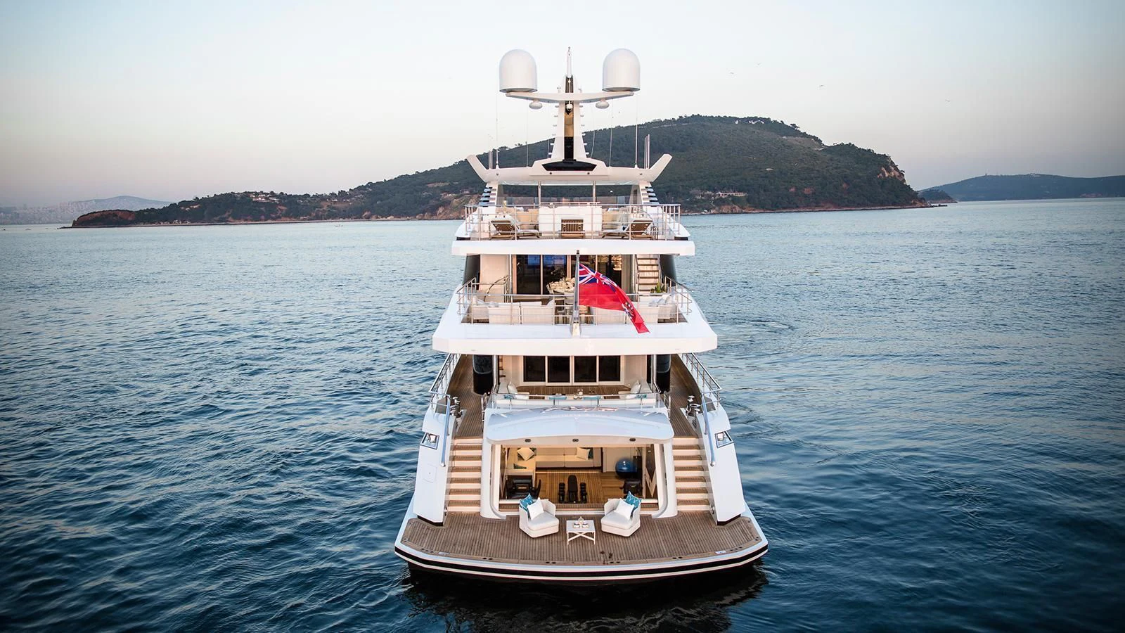 a boat in the water aboard RASHA Yacht for Sale