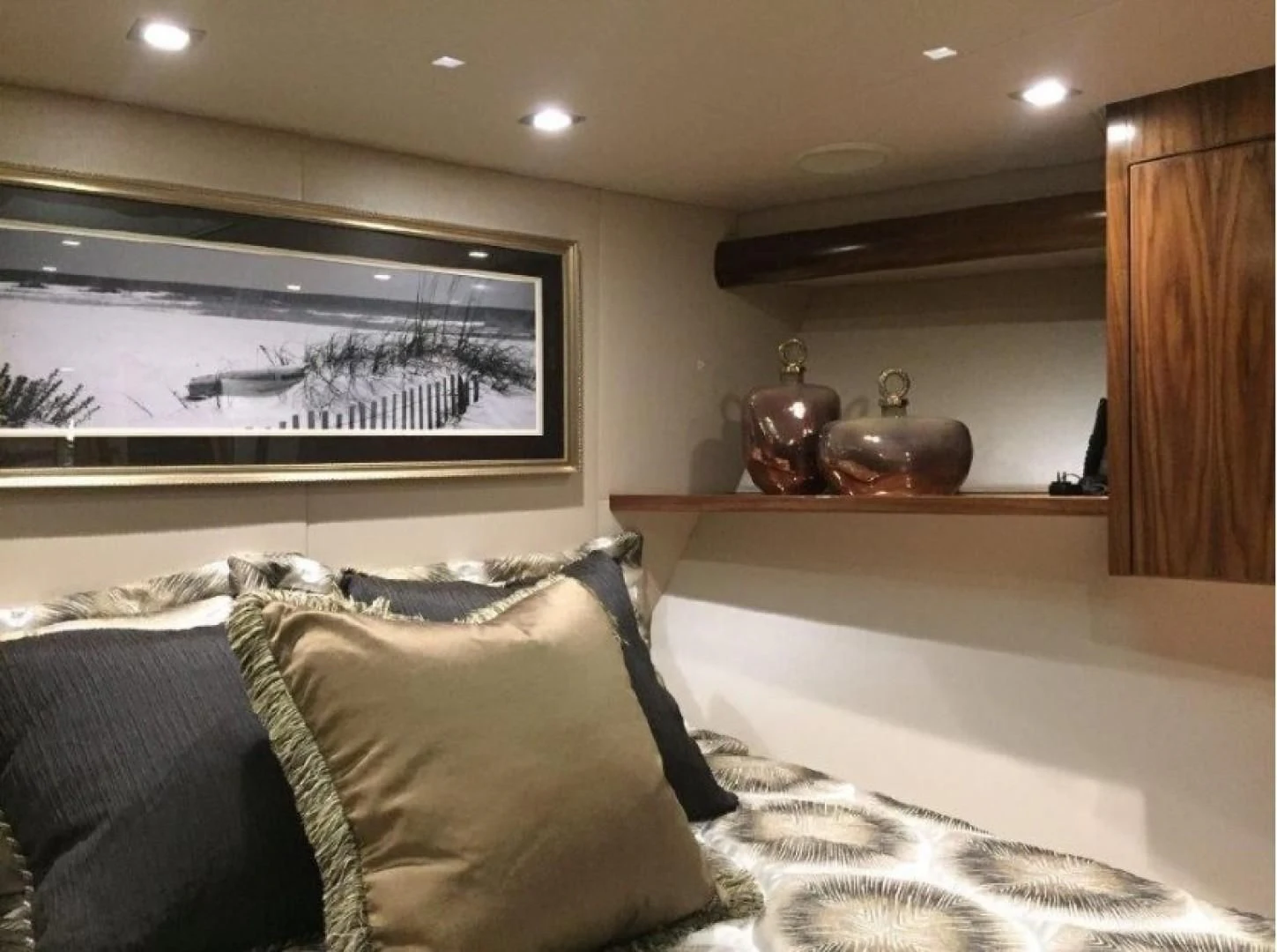 a large television in a room aboard GALATI  TRADE Yacht for Sale