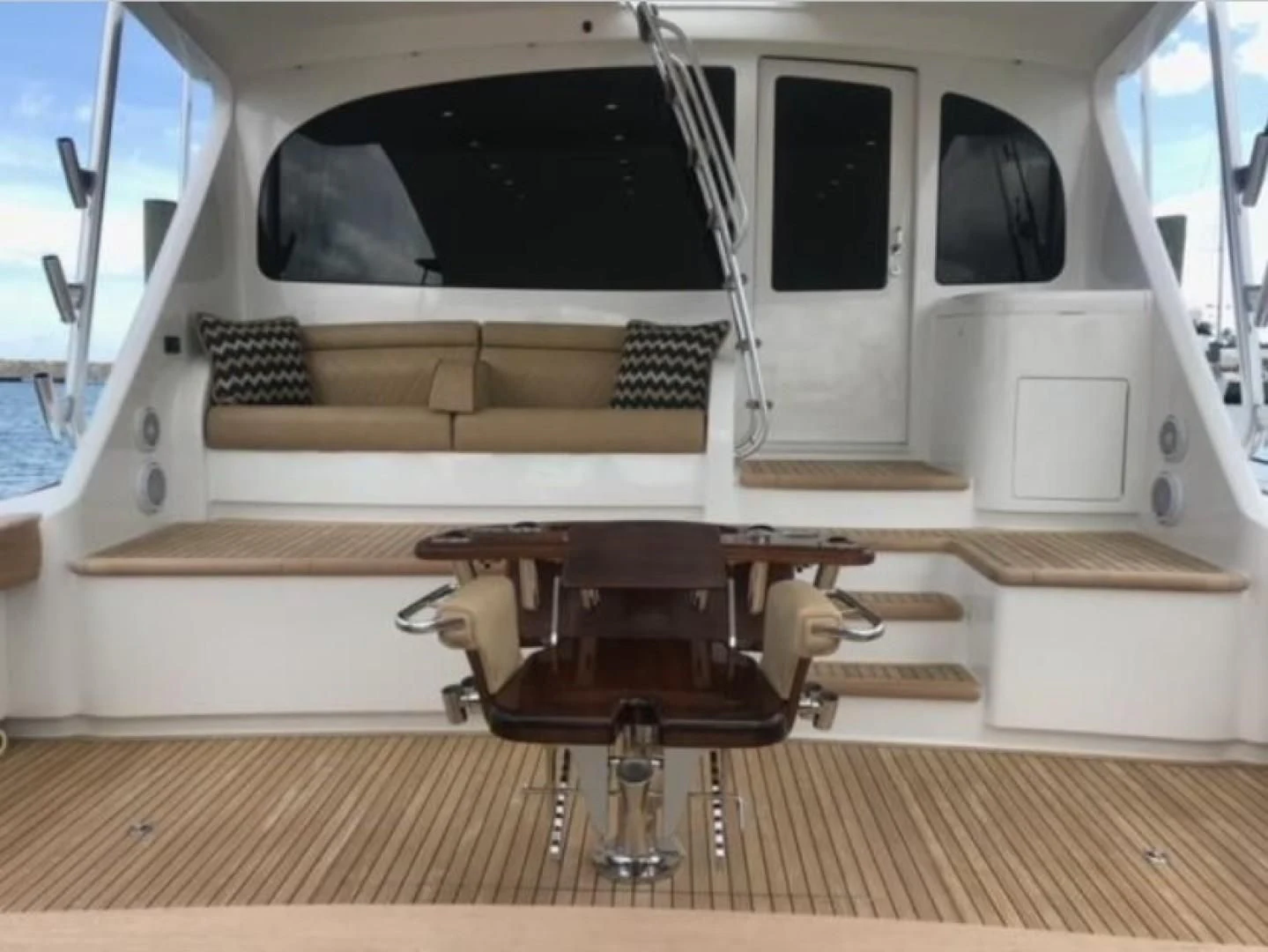 a room with a bed and a chair aboard GALATI  TRADE Yacht for Sale
