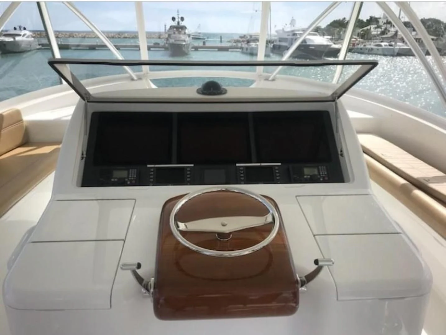 a boat with a steering wheel aboard GALATI  TRADE Yacht for Sale