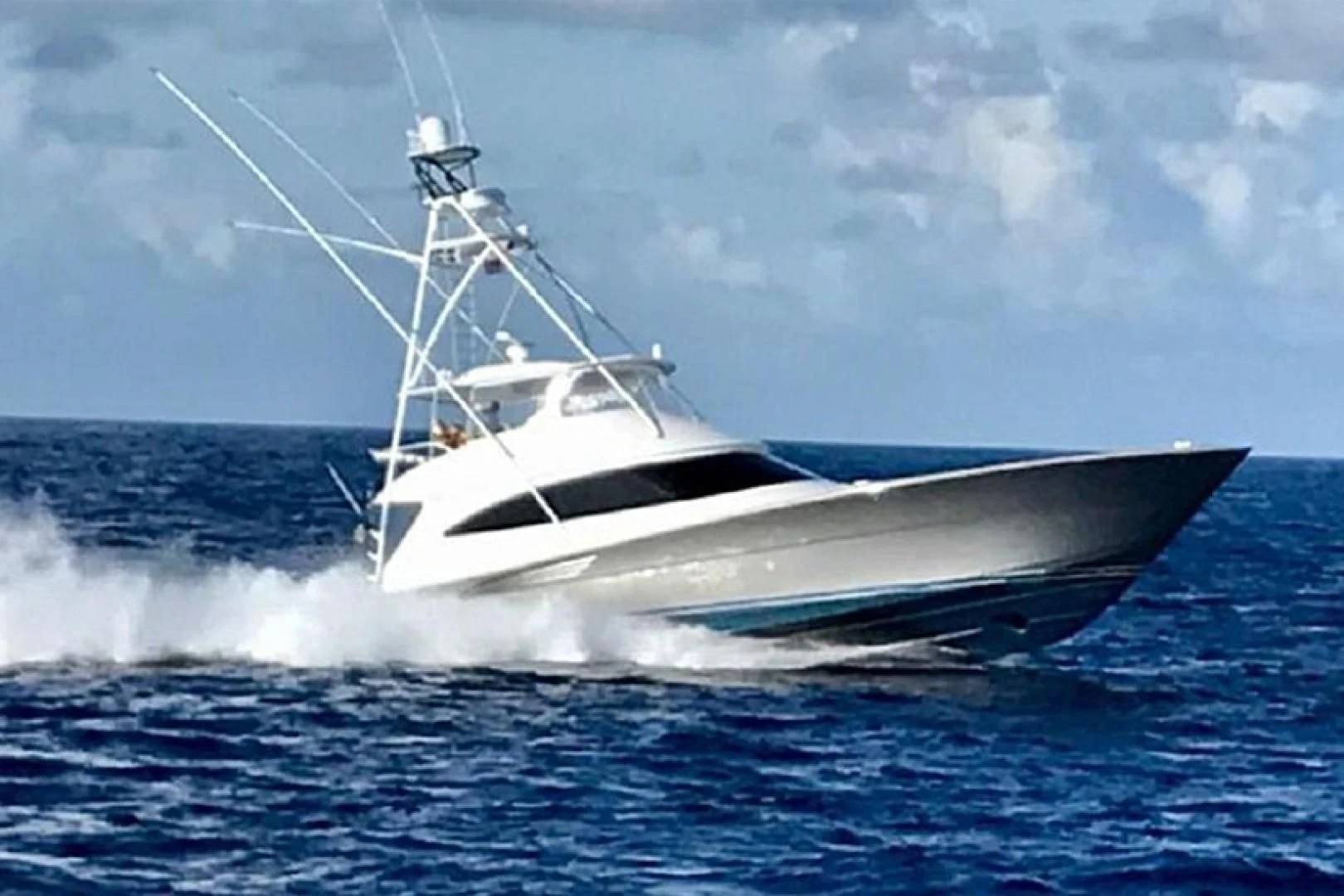 a white yacht in the water aboard GALATI  TRADE Yacht for Sale
