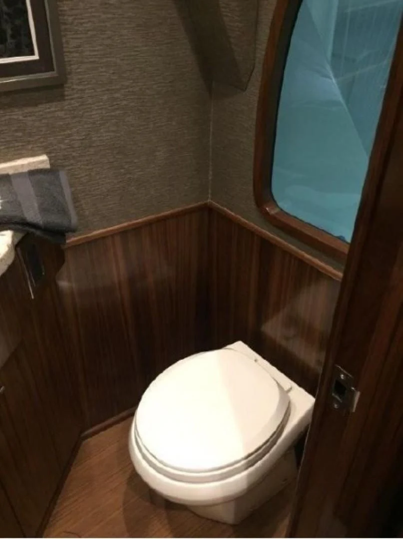 a toilet in a bathroom aboard GALATI  TRADE Yacht for Sale