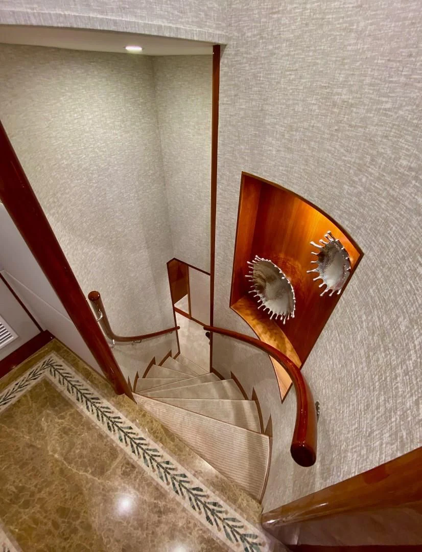 a mirror on a wall aboard BRANDI WINE Yacht for Charter