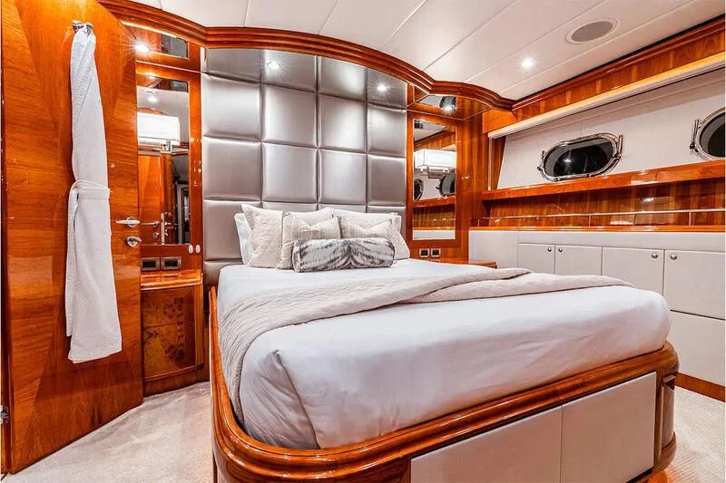 a bed in a room aboard BRANDI WINE Yacht for Charter