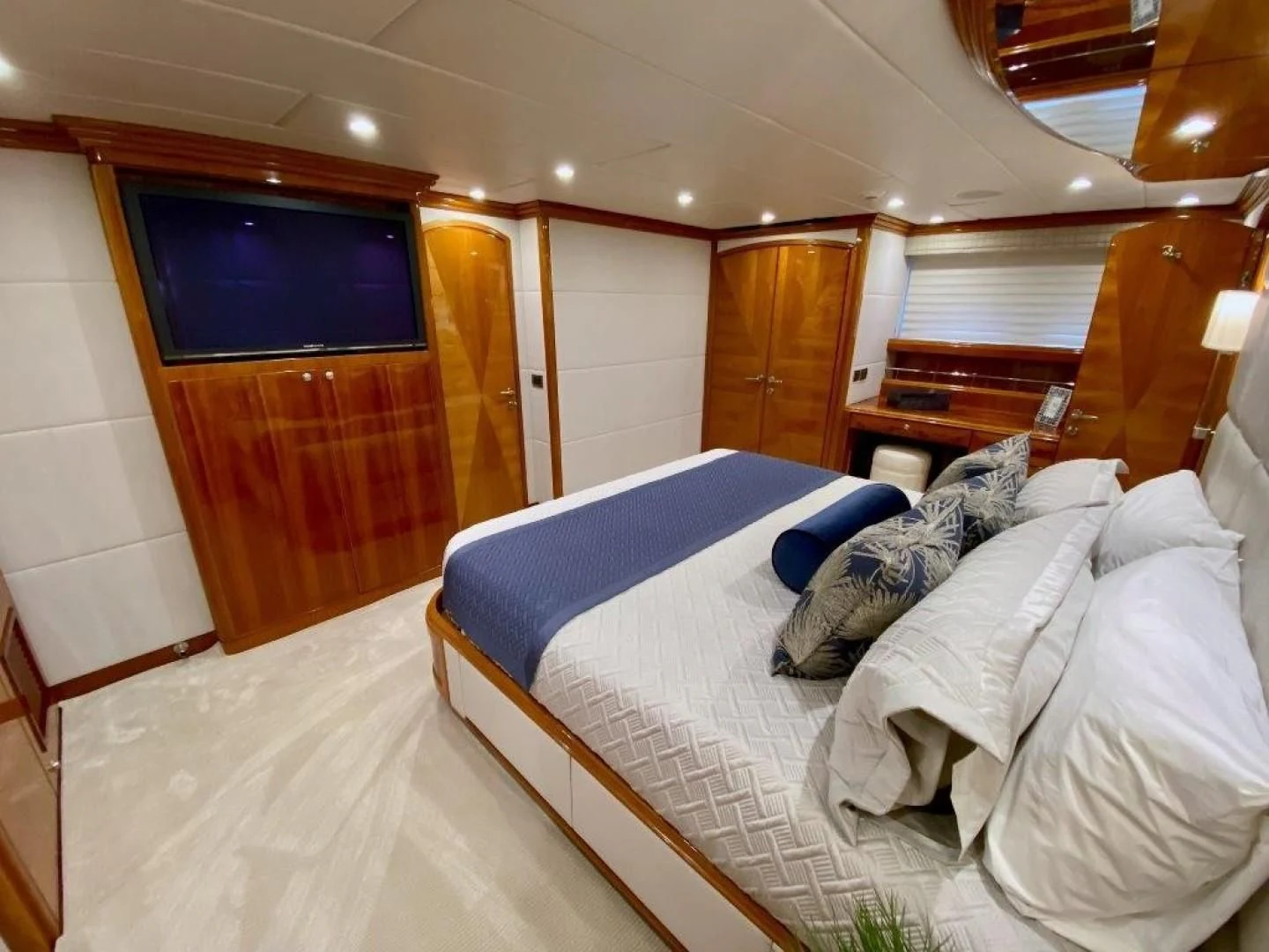 a bed in a room aboard BRANDI WINE Yacht for Charter