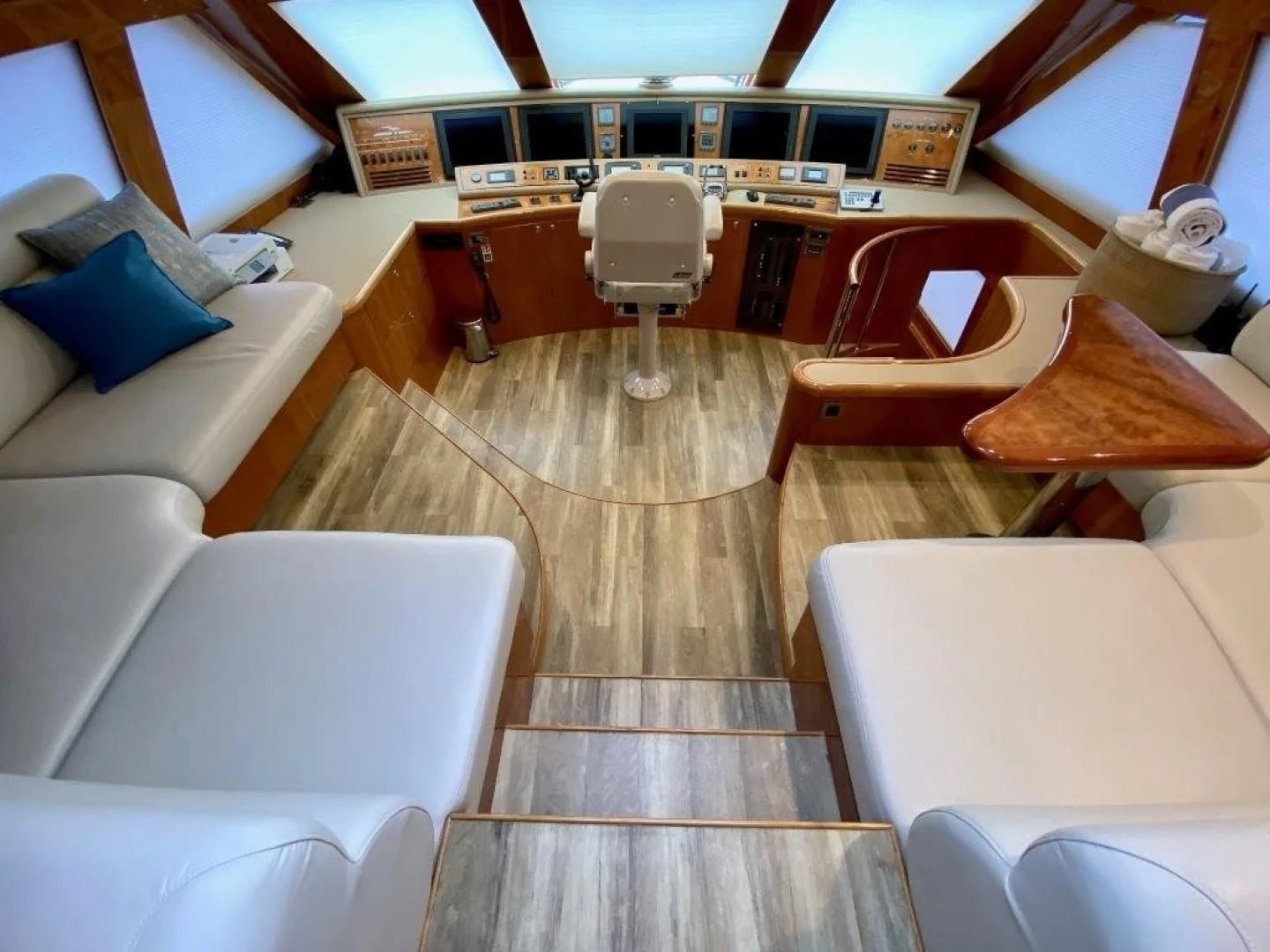 a room with a bed and desk aboard BRANDI WINE Yacht for Charter