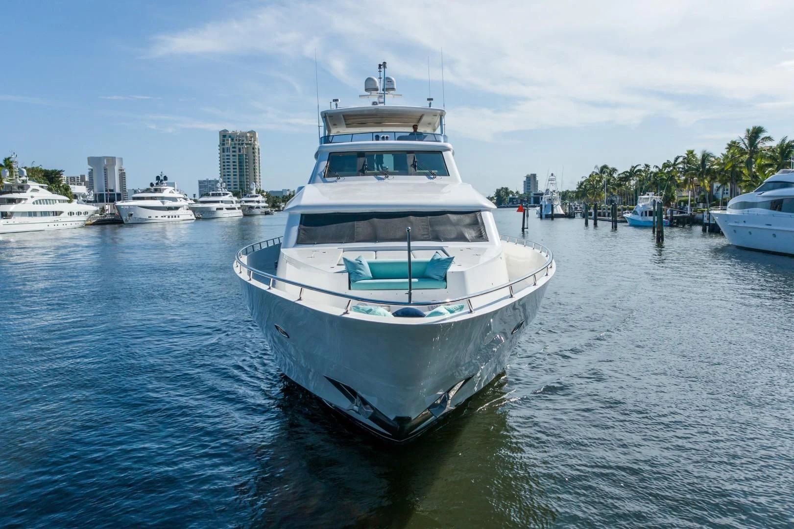 a large white boat in the water aboard BRANDI WINE Yacht for Charter