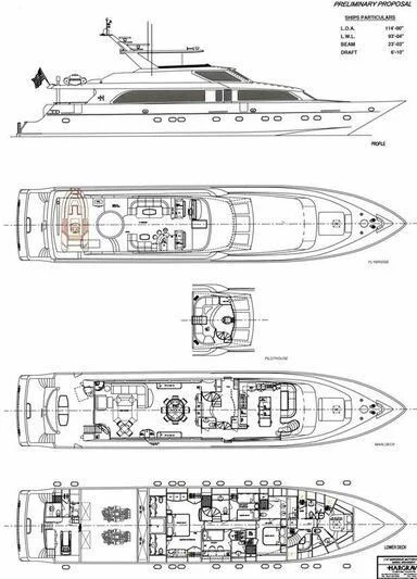 diagram, engineering drawing aboard BRANDI WINE Yacht for Charter