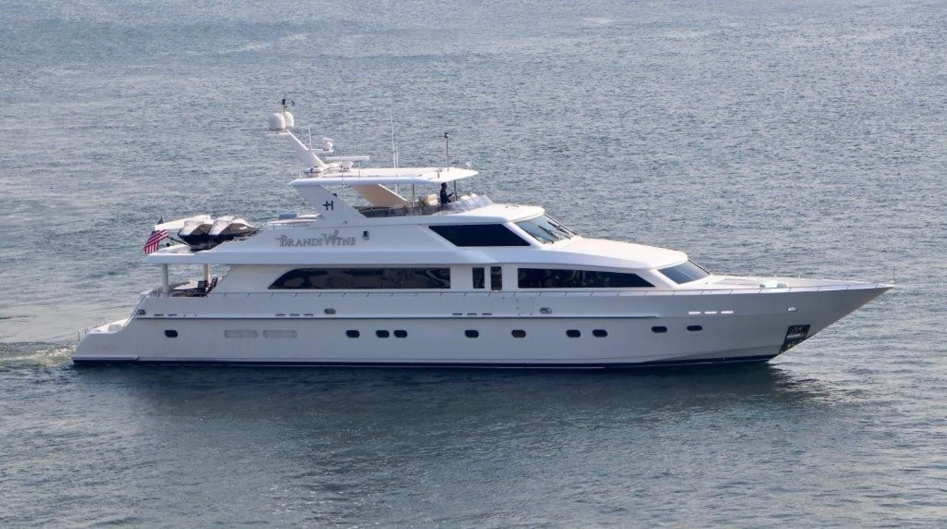 a white yacht in the water aboard BRANDI WINE Yacht for Charter