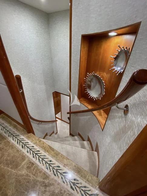 a mirror on a wall aboard BRANDI WINE Yacht for Charter