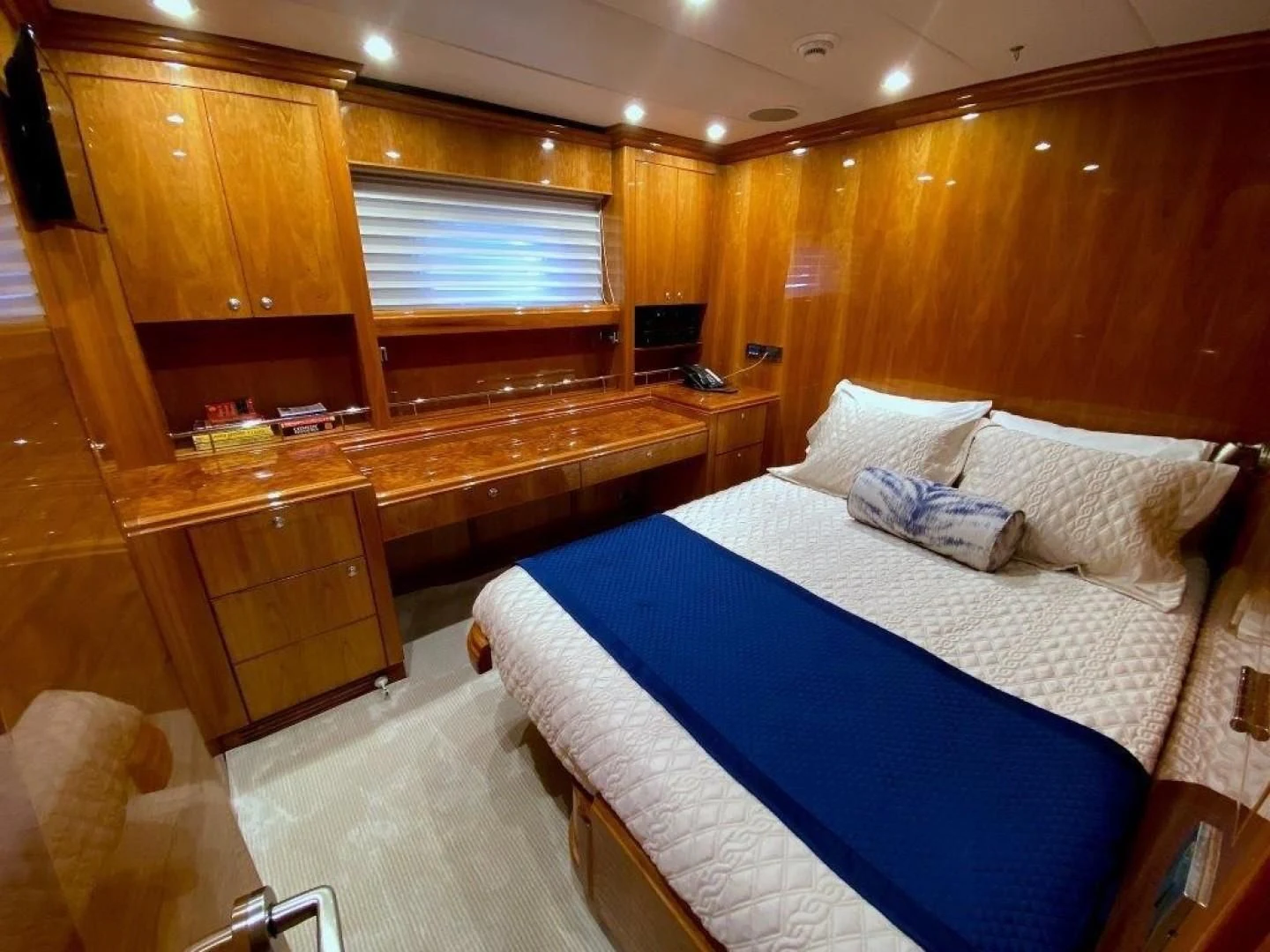 a bed in a cabin aboard BRANDI WINE Yacht for Charter