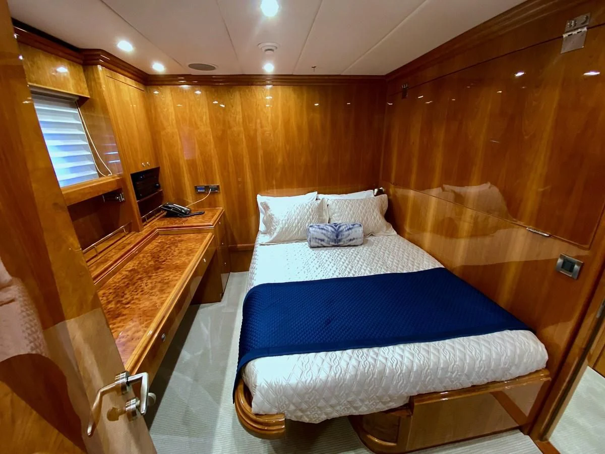a bed in a room aboard BRANDI WINE Yacht for Charter
