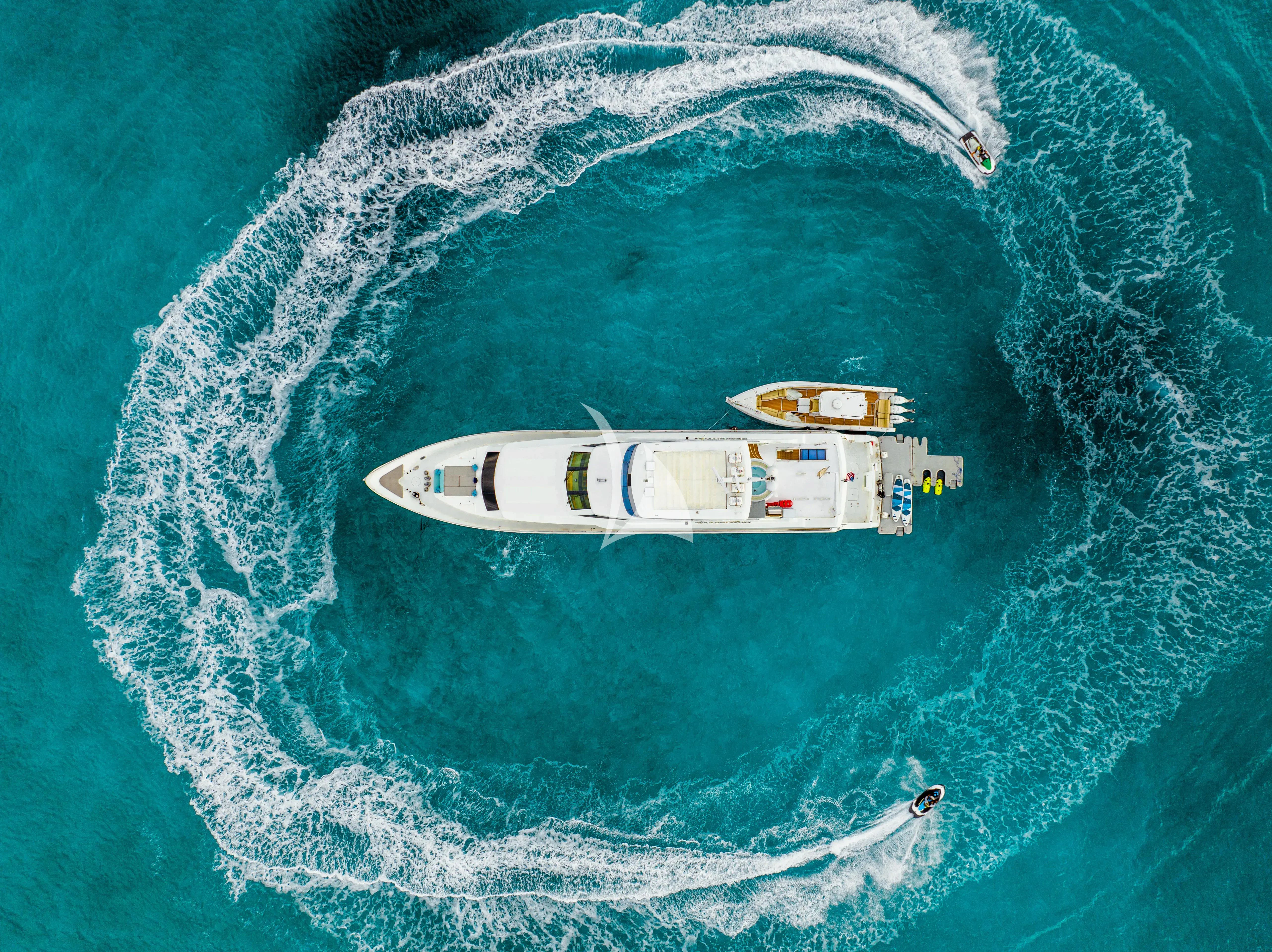 a high angle view of a boat aboard BRANDI WINE Yacht for Charter