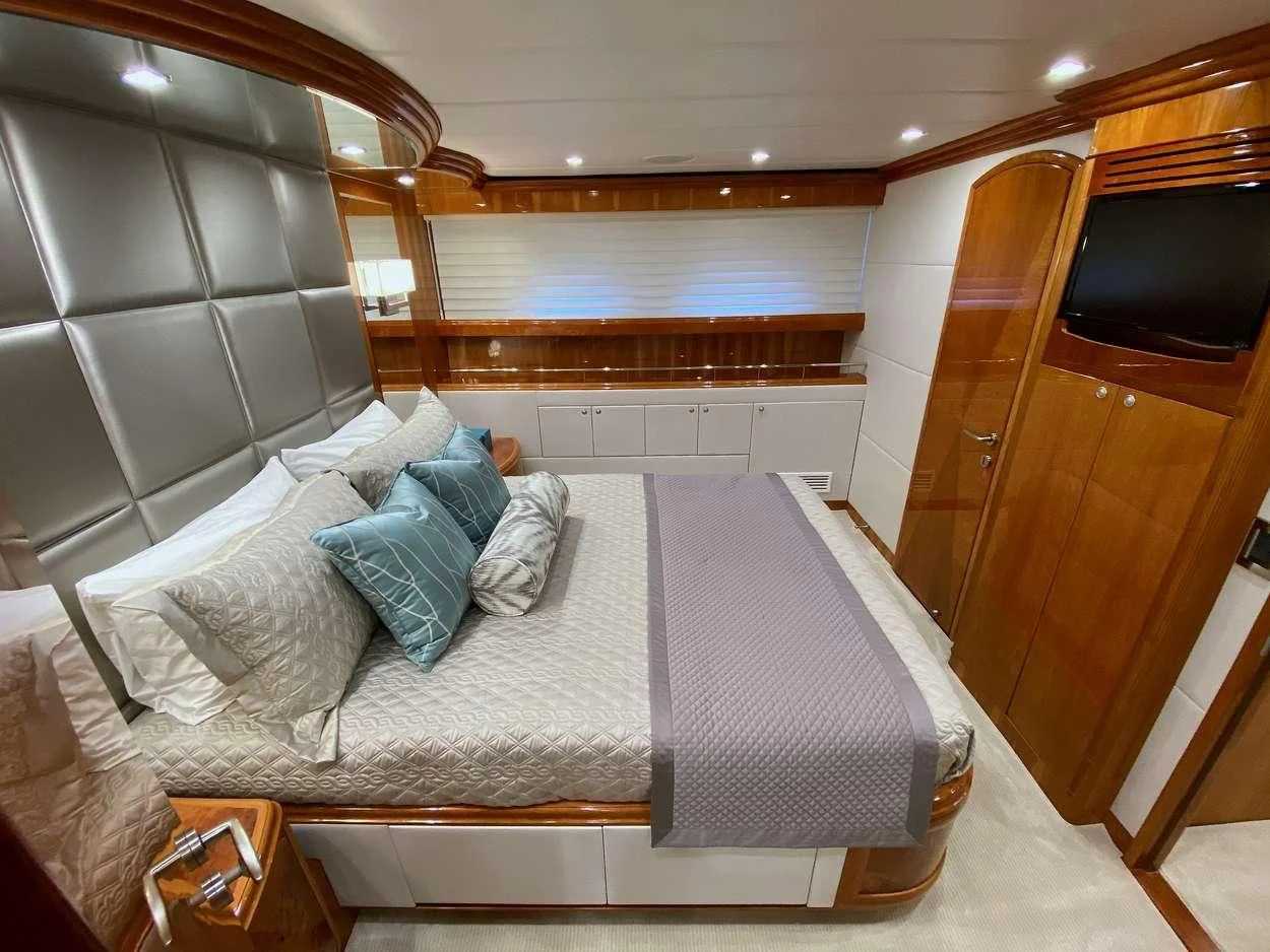 a bed in a cabin aboard BRANDI WINE Yacht for Charter