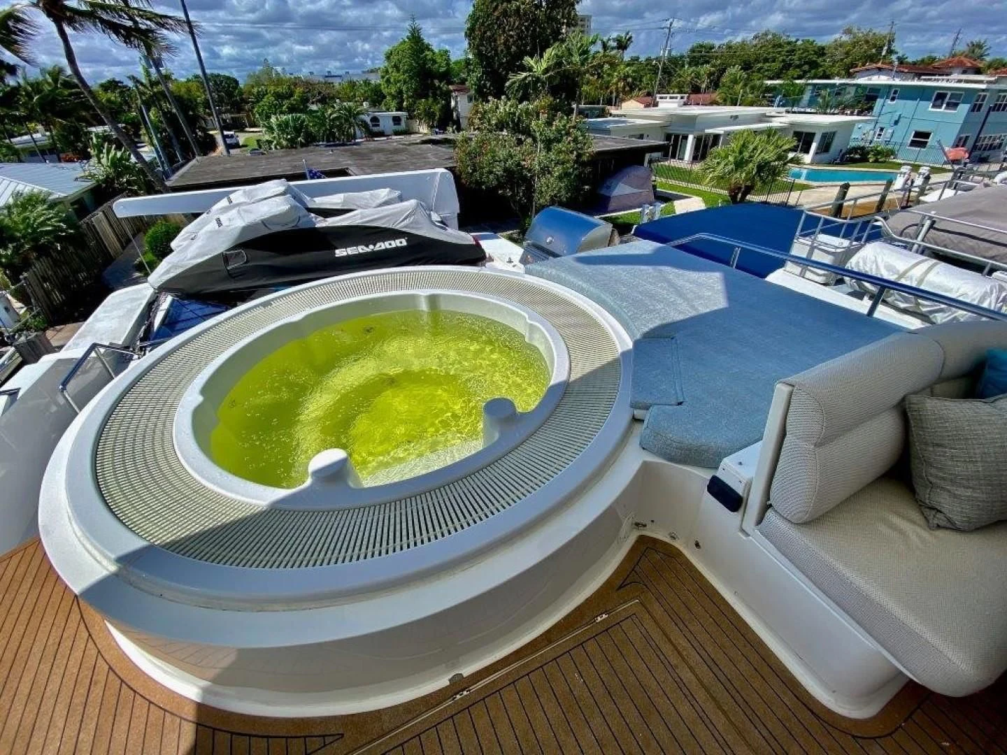 a pool with a large round pool aboard BRANDI WINE Yacht for Charter