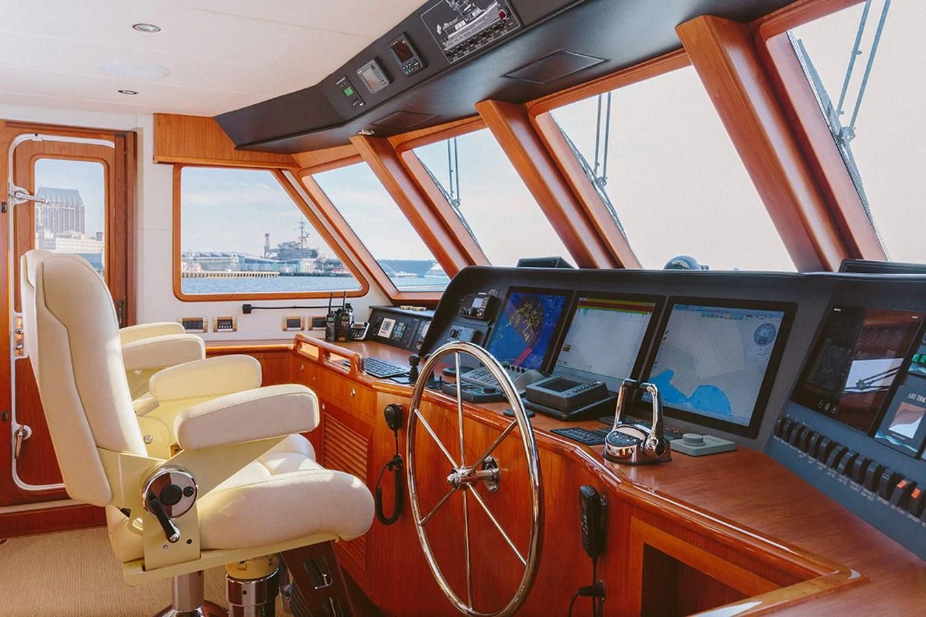 inside of a vehicle with computers aboard 44 NORTH Yacht for Sale