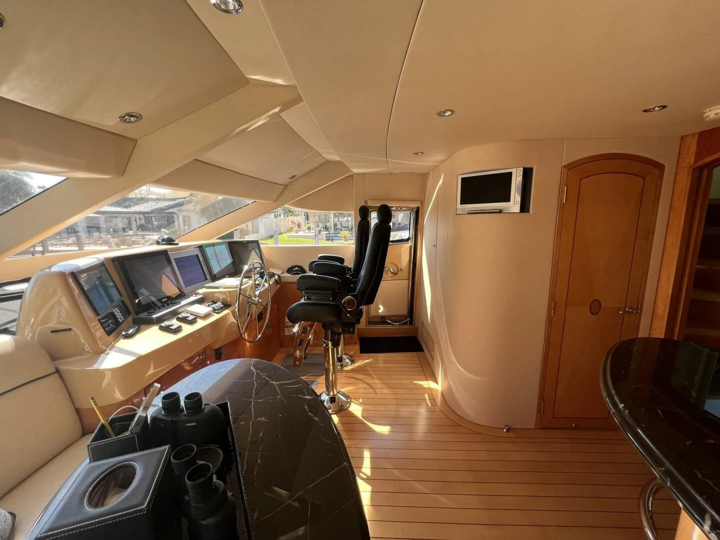 inside of a vehicle with computers aboard ARETECTE Yacht for Sale