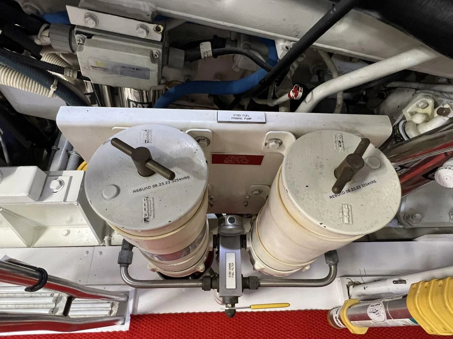a close-up of a car engine aboard ARETECTE Yacht for Sale