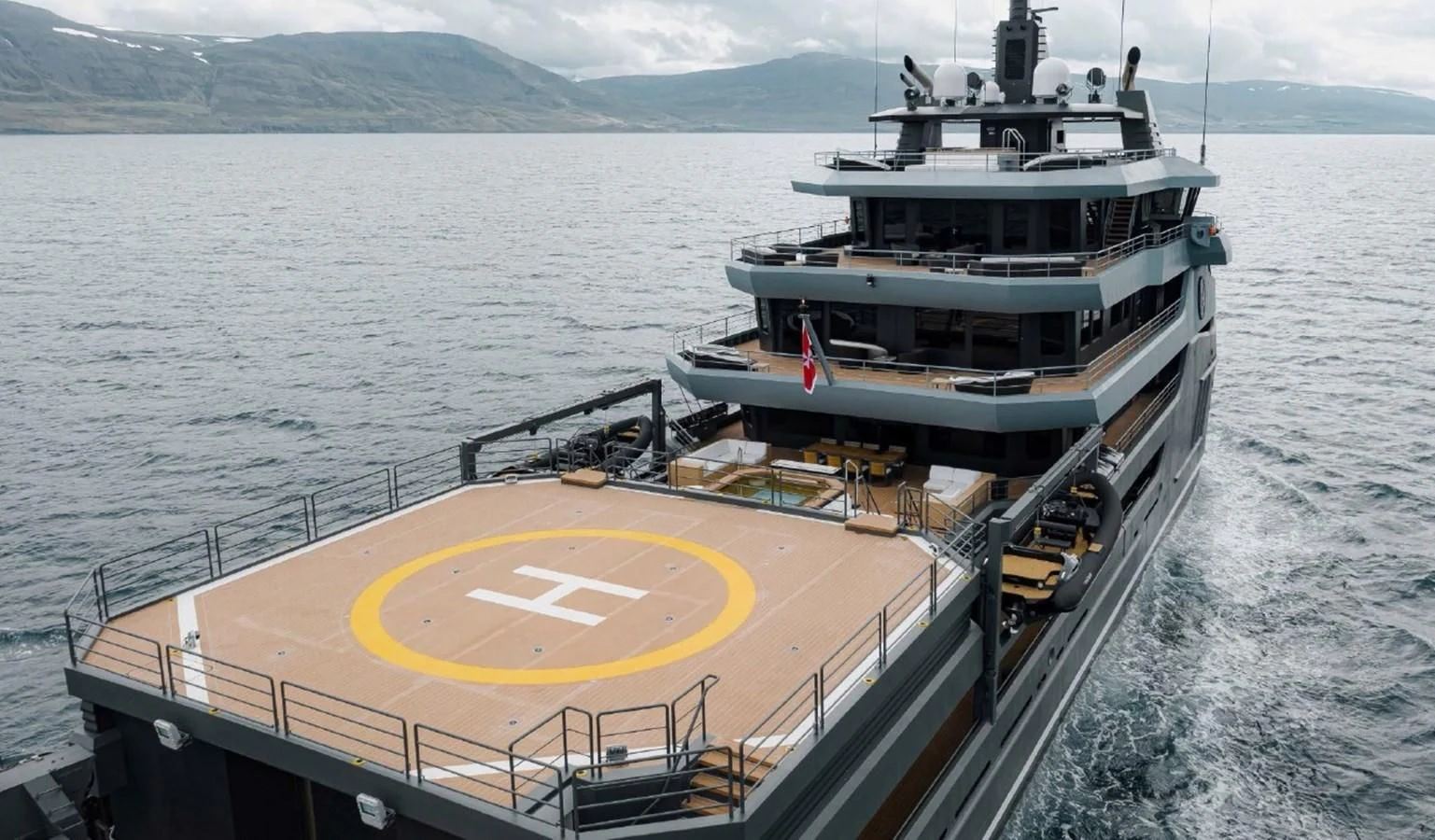 a ship on the water aboard Q Yacht for Sale