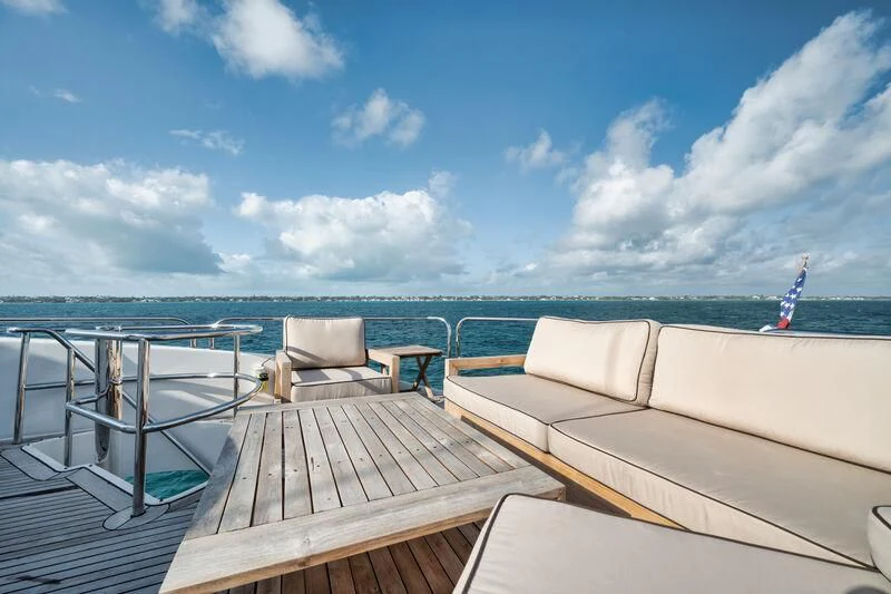 a deck overlooking the ocean aboard LADY KRISTINA Yacht for Sale