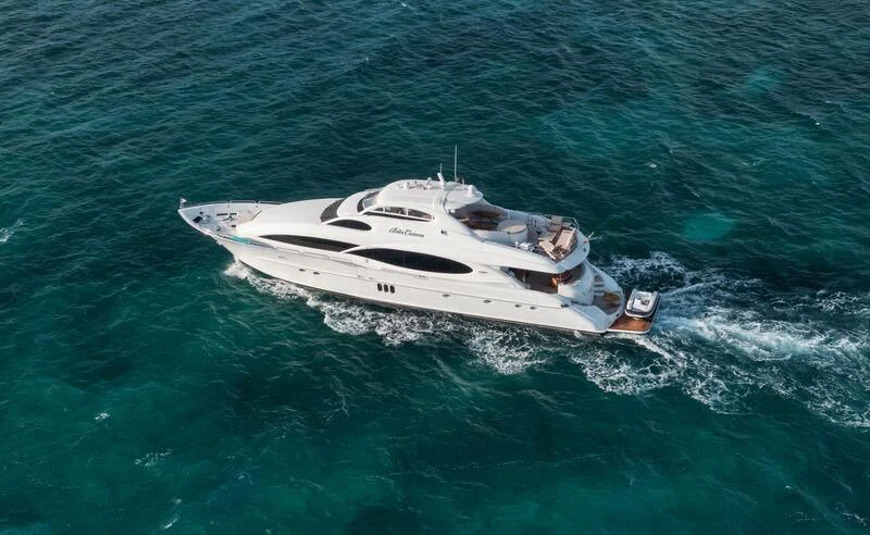 a white boat in the water aboard LADY KRISTINA Yacht for Sale