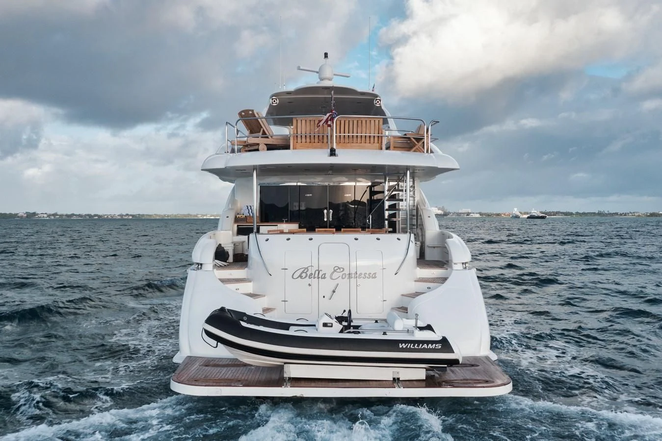 a boat in the water aboard LADY KRISTINA Yacht for Sale