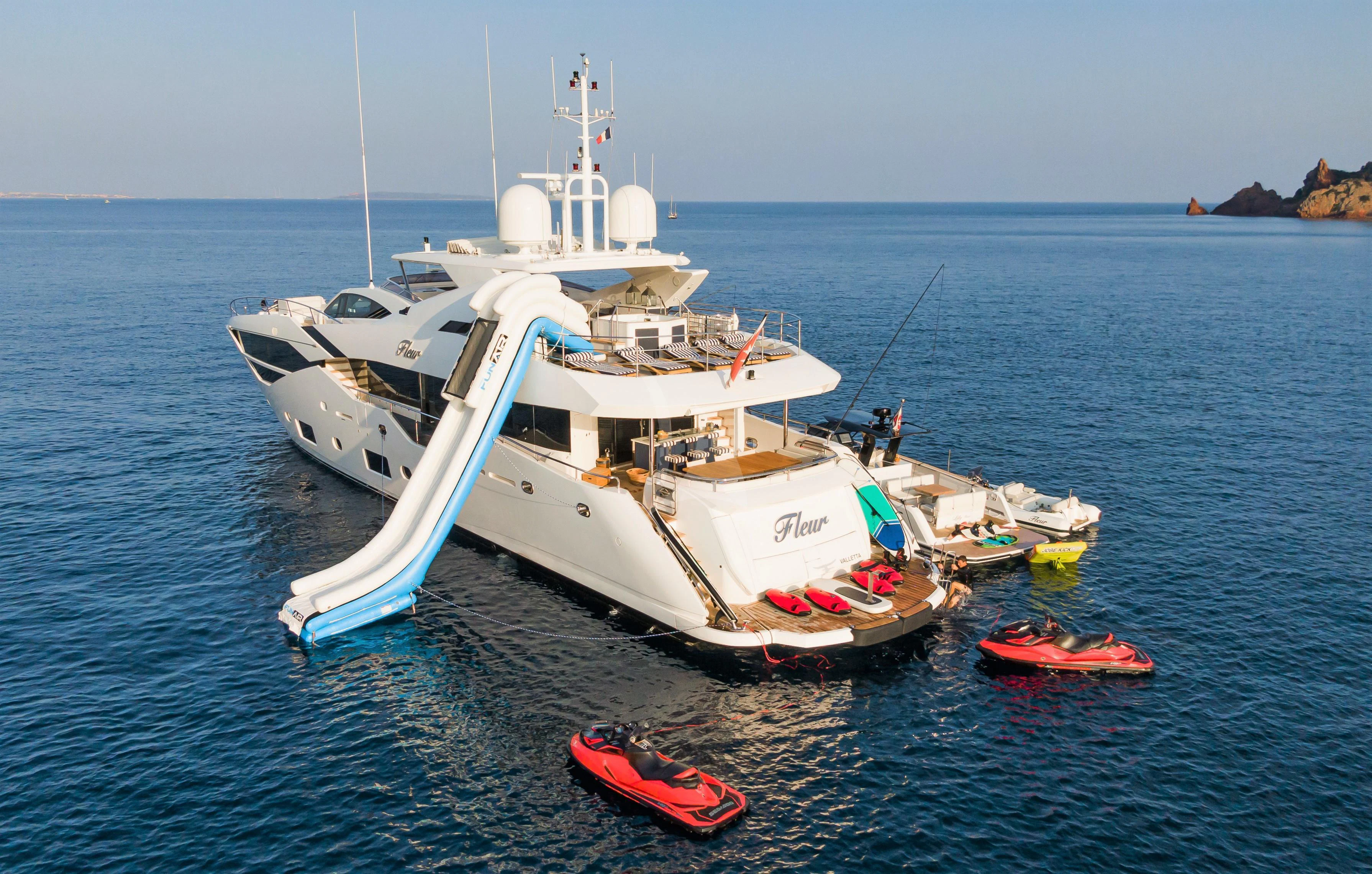 a boat in the water aboard FLEUR Yacht for Charter