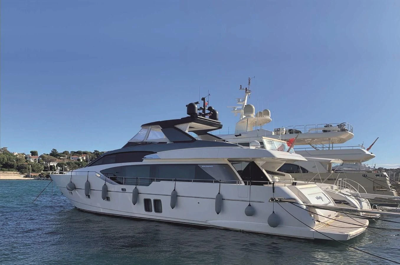 a large white yacht aboard TAIJI Yacht for Sale