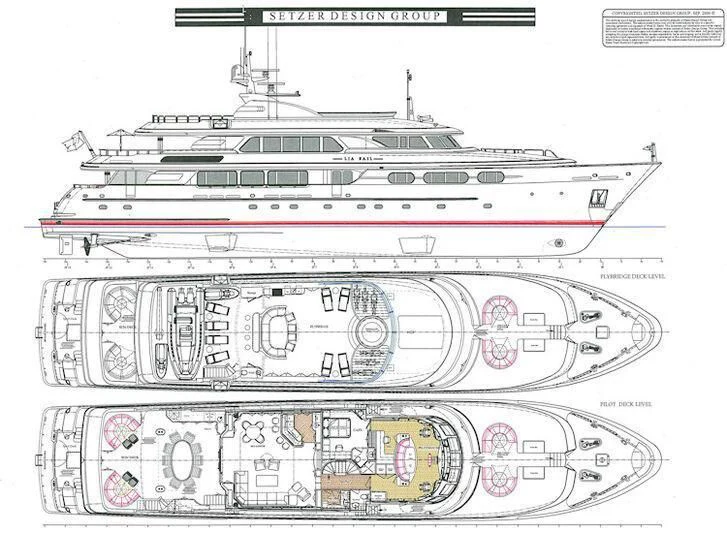 diagram aboard SORCHA Yacht for Sale