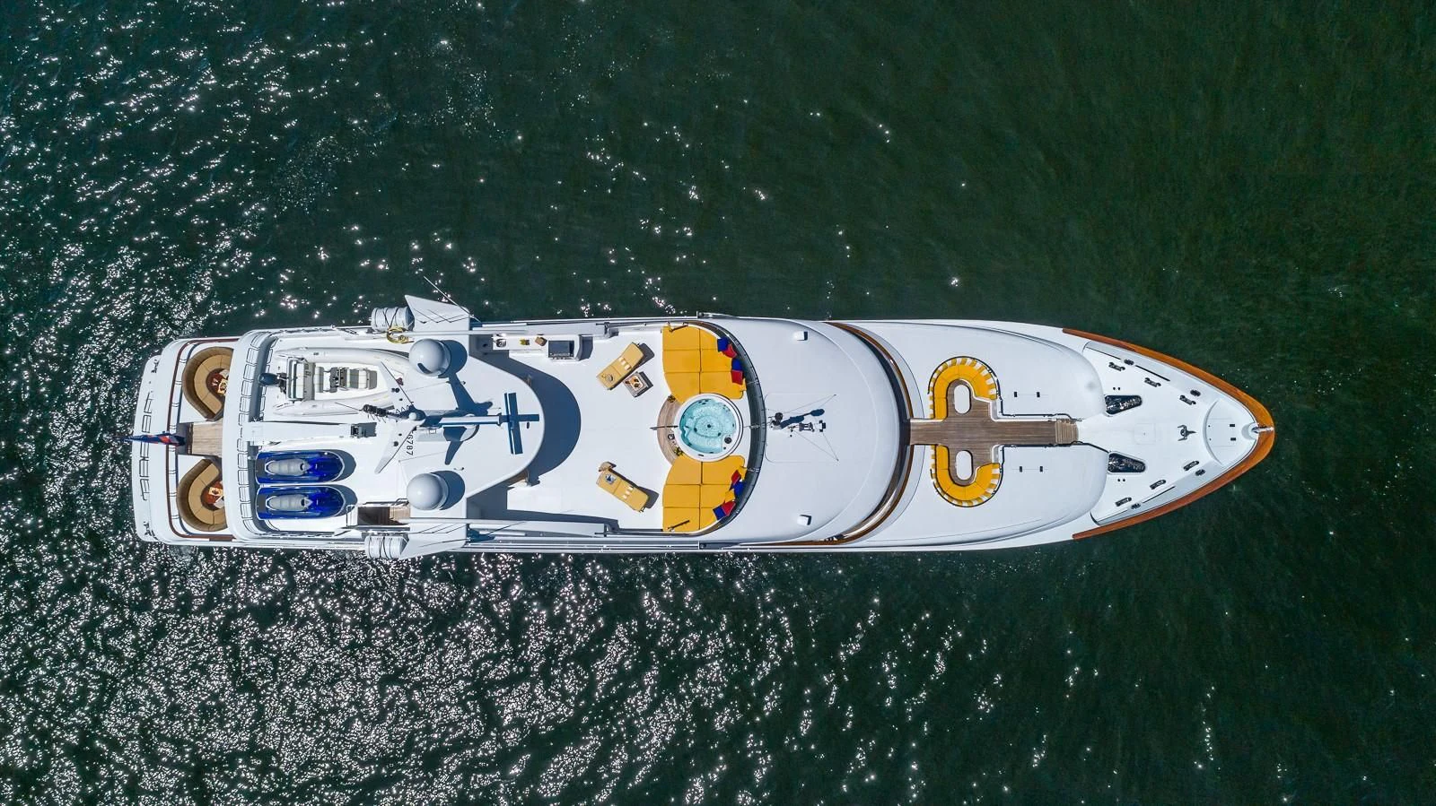 a metal object with a logo on it aboard SORCHA Yacht for Sale