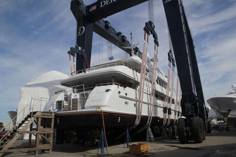 a large white boat aboard SORCHA Yacht for Sale