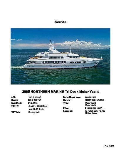 graphical user interface, website aboard SORCHA Yacht for Sale
