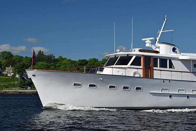 a boat on the water aboard AURORE Yacht for Sale