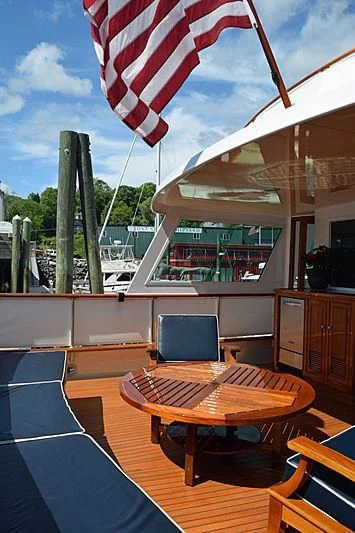 a flag on a pole aboard AURORE Yacht for Sale