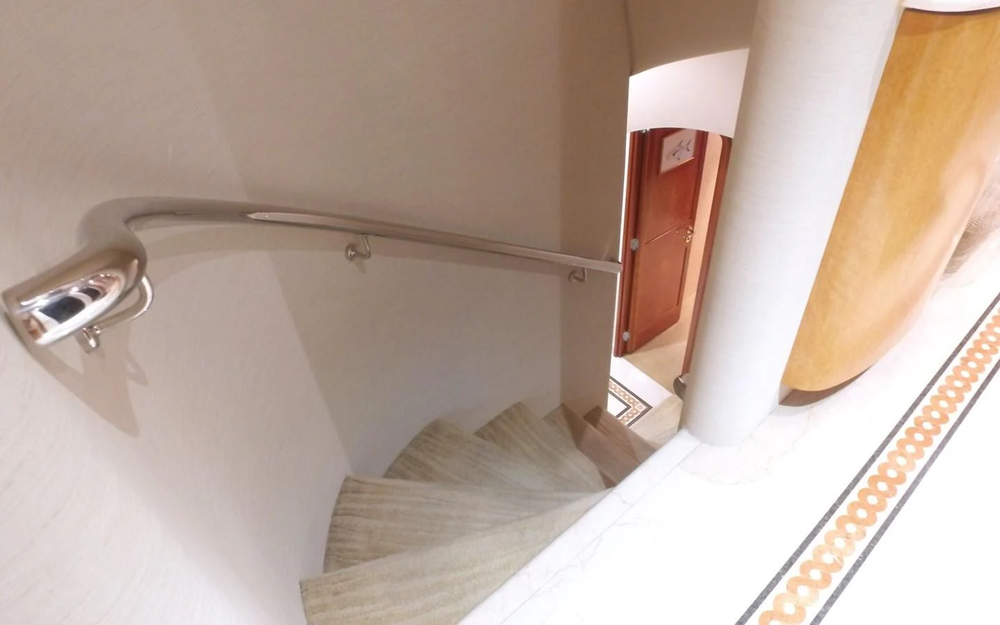 a bathroom with a sink and a towel rack aboard ELYSIAN Yacht for Sale