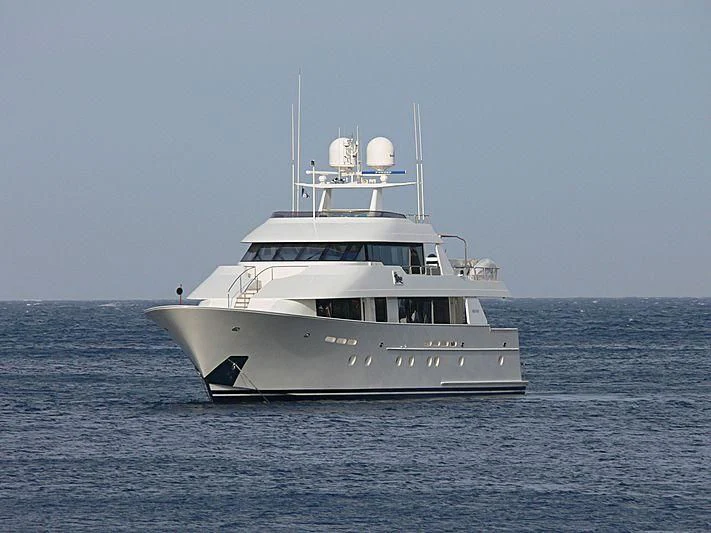 a white boat in the water aboard ELYSIAN Yacht for Sale