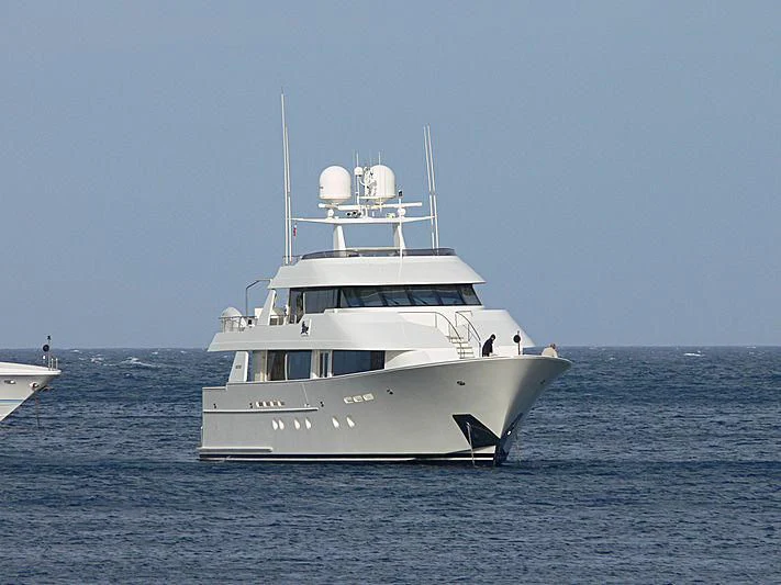 a white boat in the water aboard ELYSIAN Yacht for Sale