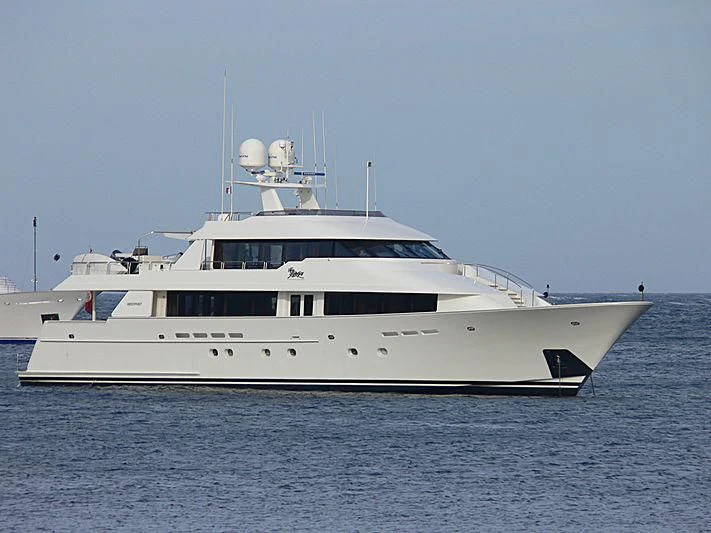 a large white boat in the water aboard ELYSIAN Yacht for Sale