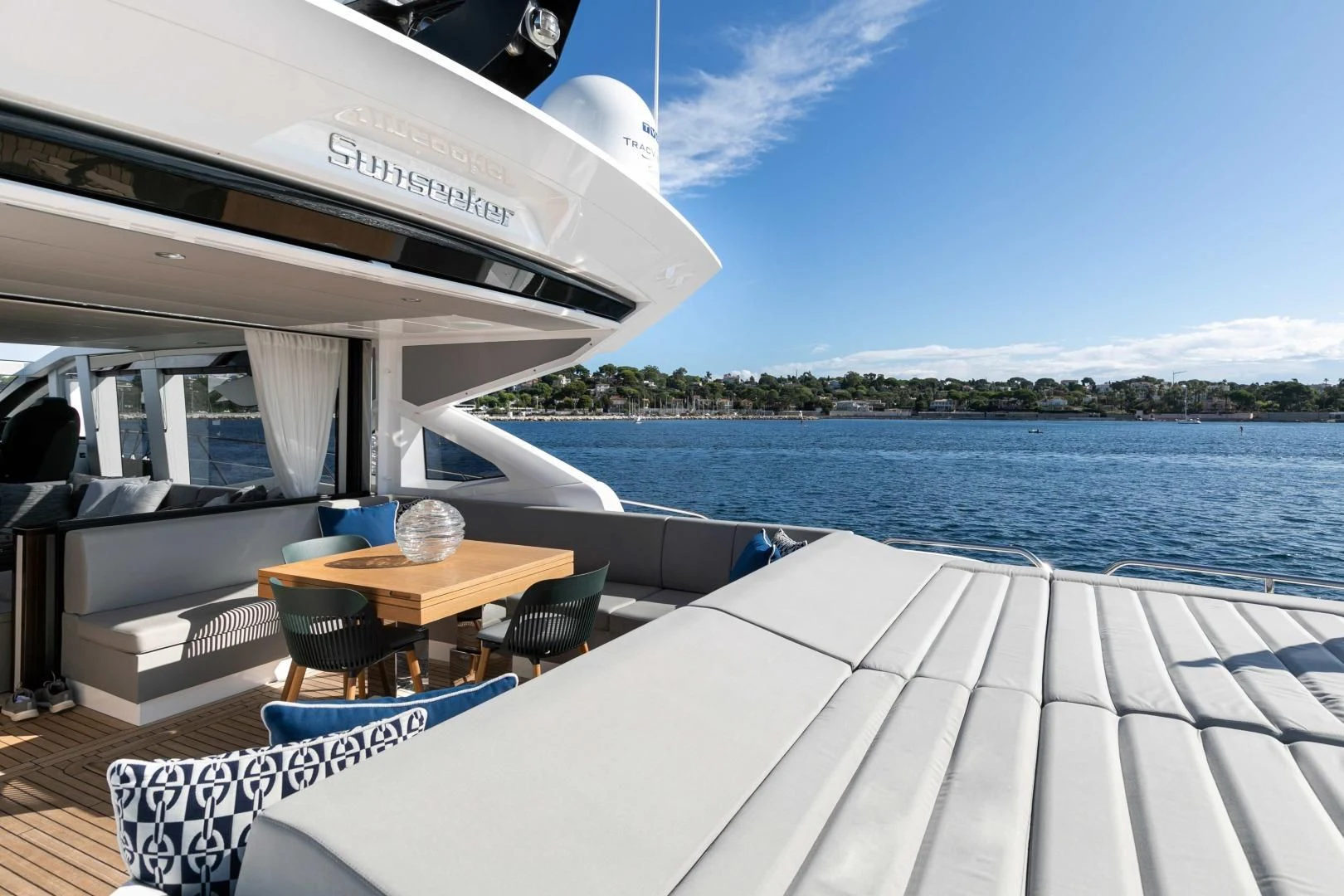 a boat on the water aboard H Yacht for Sale