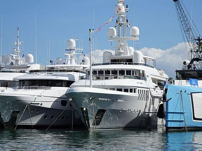 a group of boats in the water aboard BELLA 2 Yacht for Sale