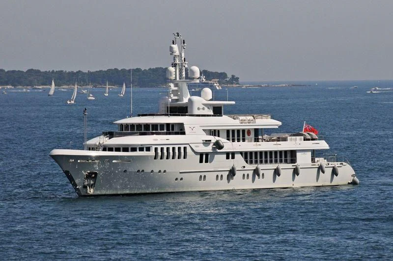 a large white boat in the water aboard BELLA 2 Yacht for Sale