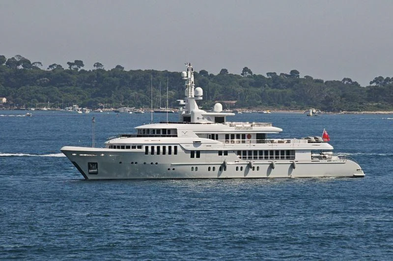 a large white boat in the water aboard BELLA 2 Yacht for Sale