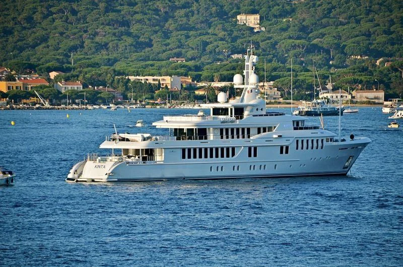 a large white boat in the water aboard BELLA 2 Yacht for Sale