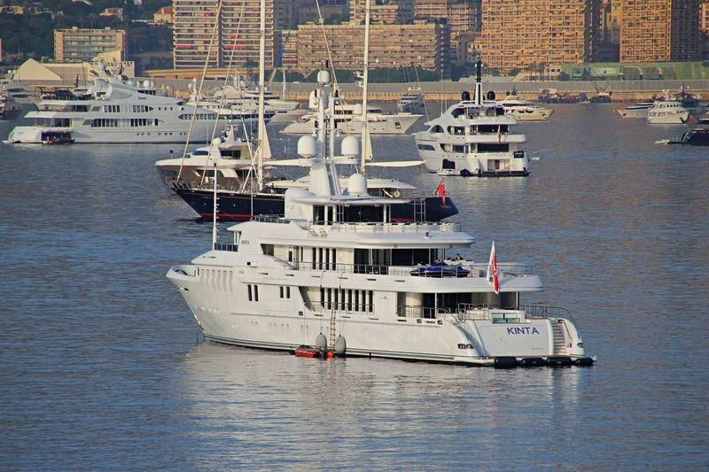 a large white boat in the water aboard BELLA 2 Yacht for Sale